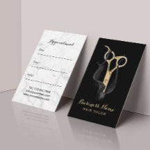 Hair Salon Modern Black & Gold Hair Designation