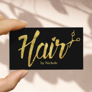 Tarjeta De Citas Hair Salon Modern Gold Typograpy Nombramiento