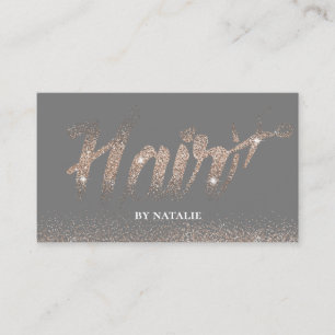 Tarjeta De Citas Hair Salon Modern Rosa Gold Typograpy Nombramiento