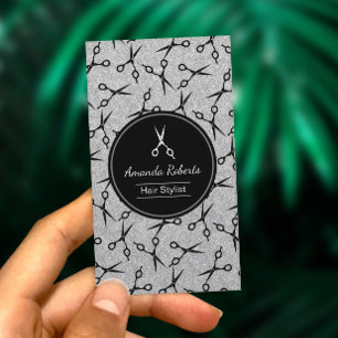 Tarjeta De Citas Hair Salon moderna Scissors Silver Nombramiento