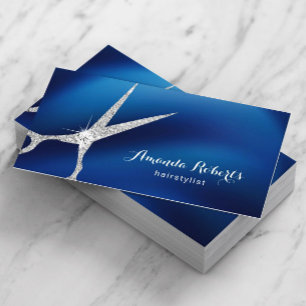 Tarjeta De Citas Hair Salon Nombramiento moderno de la Marina Azul
