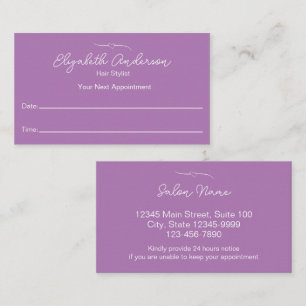 Tarjeta De Citas Hair Stylist Name Lavender Your Next Designation
