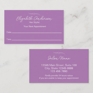 Tarjeta De Citas Hair Stylist Name Lavender Your Next Designation