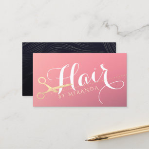 Tarjeta De Citas Hairstylist Makeup Salon Moderno Tijeras de oro ro