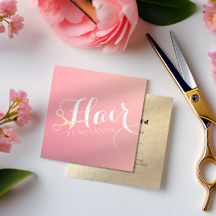 Tarjeta De Citas Hairstylist Makeup Salon Moderno Tijeras de oro ro