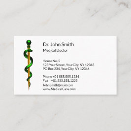 Tarjeta De Citas Hierbas verdes de la Medicina del Oro Asclepio