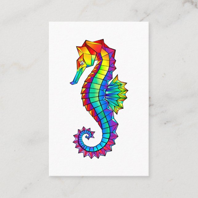 Tarjeta De Citas Hipoahoría marino poligonal arcoiris (Anverso)