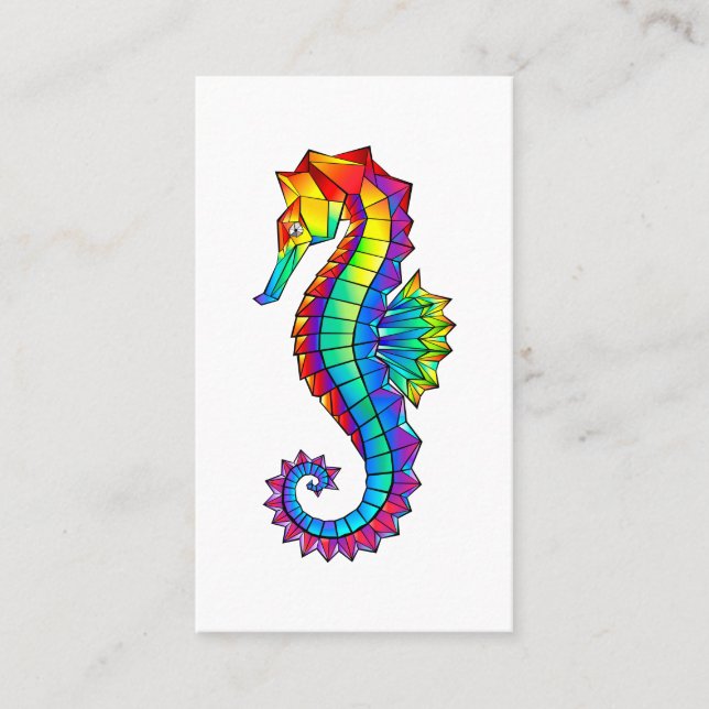 Tarjeta De Citas Hipoahoría marino poligonal arcoiris (Anverso)