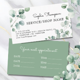 Tarjeta De Citas Hojas verdes de Eucalyptus