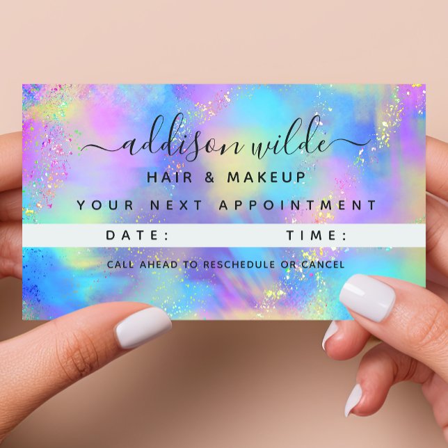Tarjeta De Citas Holográfico Sparkle opal Irideslindante (Subido por el creador)