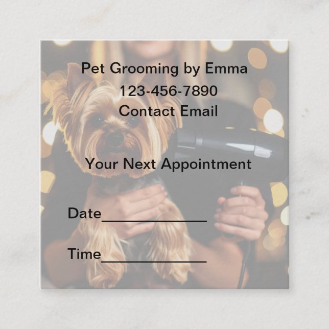 Tarjeta De Citas Home Pet Grooming Service Cool Appointment Cards (Anverso)