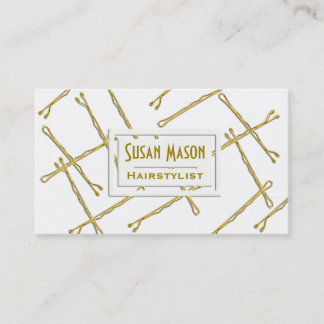 Tarjeta De Citas Horquillas del oro del Hairstylist