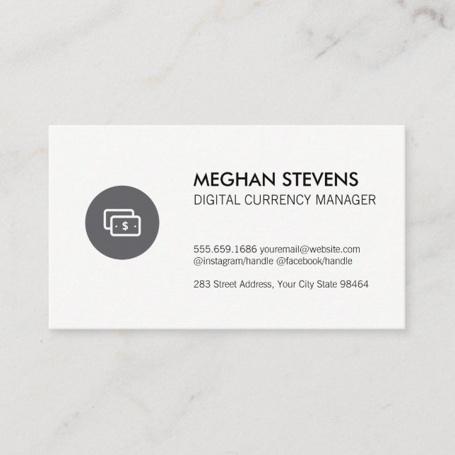 Tarjeta De Citas Icono del dólar digital (Anverso)