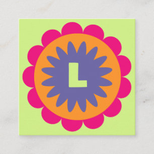 Tarjeta De Citas ilustracion de formas florales naranja y rosa