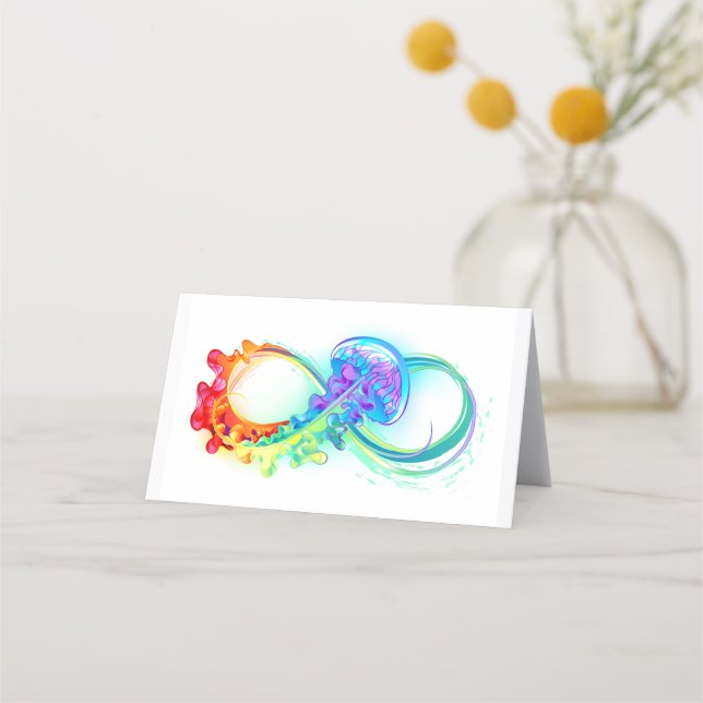 Tarjeta De Citas Infinidad con las medusas del arcoiris (Anverso)