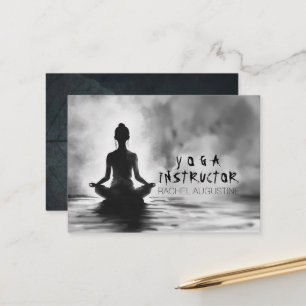 Tarjeta De Citas Instructor de mediación de yoga pintura de tinta d