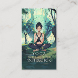 Tarjeta De Citas Instructor de Meditación de Yoga Fitness Forest