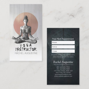 Tarjeta De Citas Instructor de Meditación de Yoga Reiki Master Lotu