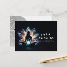 Tarjeta De Citas Instructor de Yoga Meditación Pose Loto Niebla Bri