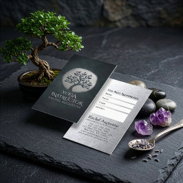 Tarjeta De Citas Instructor de Yoga Meditación Reiki Árbol Negro Pl
