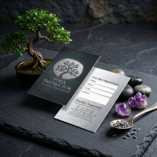 Tarjeta De Citas Instructor de Yoga Meditación Reiki Árbol Negro Pl