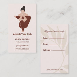 Tarjeta De Citas Instructora de Yoga Terracota Bohemio Terroso