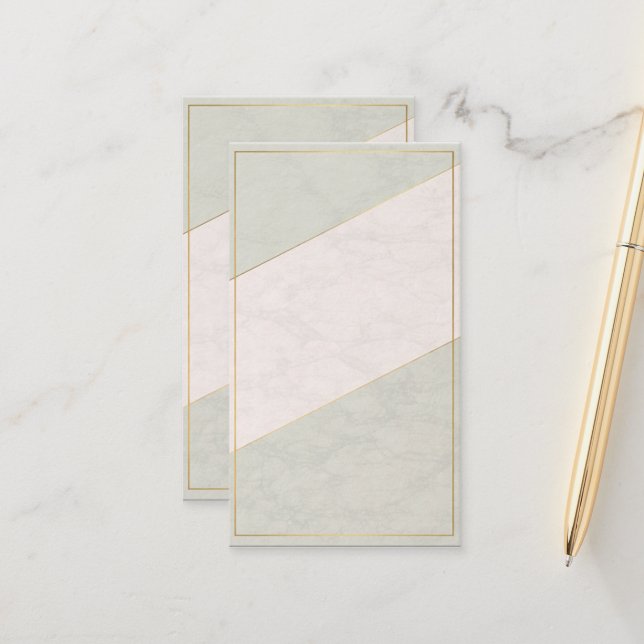 Tarjeta De Citas Ivory Marble Blank Appointment Card – Gold Accent (Anverso/Reverso In Situ)