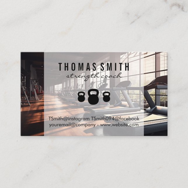 Tarjeta De Citas Kettle Bell | Propietario del gimnasio (Anverso)