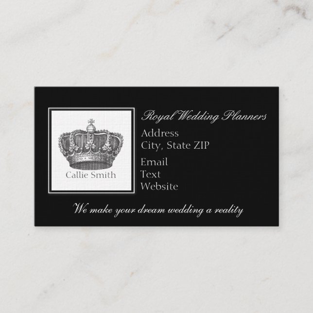 Tarjeta De Citas La corona del rey clásico (Anverso)