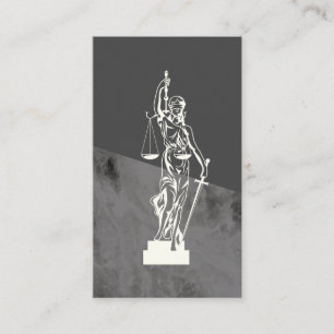 Tarjeta De Citas Lady Justice Law Black Marble Gray