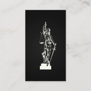 Tarjeta De Citas Lady Justice Law Fondo de malla negra