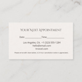 Tarjeta De Citas Lash Appointment Card Elegant Design