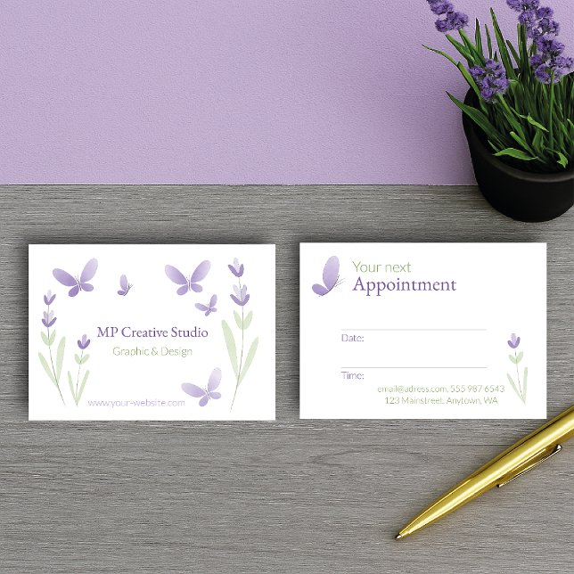 Tarjeta De Citas Lavender Business Branding (Subido por el creador)