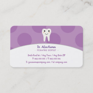 Tarjeta De Citas Lavender Dentist para los niños Dentista pediátr