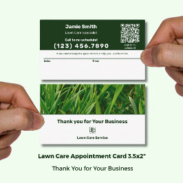 Tarjeta De Citas Lawn Care Logo Modern Combo Thank You &
