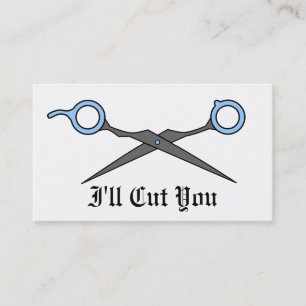Tarjeta De Citas Le cortaré (las tijeras azules del corte del pelo