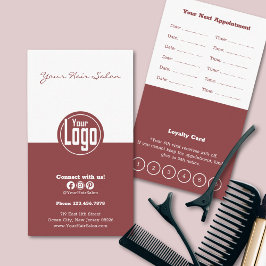 Tarjeta De Citas Lealtad a la peluquería de Topaz, blanca y húmeda