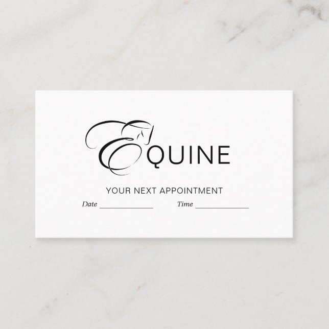 Tarjeta De Citas Letra monograma E caballo (Anverso)