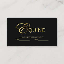 Tarjeta De Citas Letra monograma E Caballo en color oro