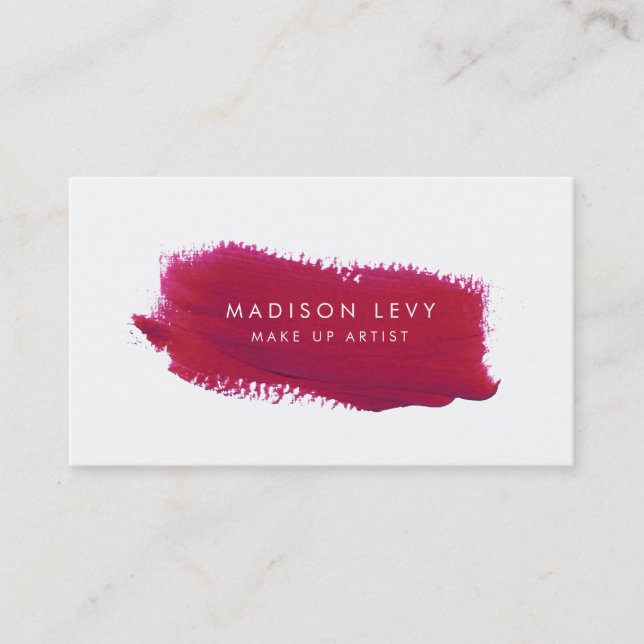 Tarjeta De Citas Lipstick Swatch Make Up Artists Business Cards (Anverso)