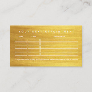 Tarjeta De Citas Logo de Faux Gold Clean Business