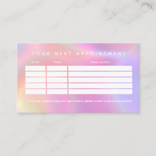 Tarjeta De Citas Logo de Faux Holographic Clean Business