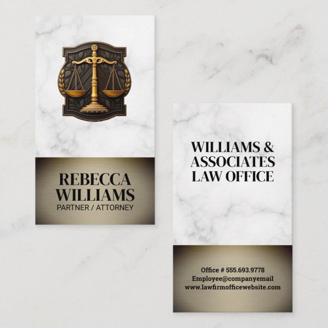 Tarjeta De Citas Logo de Justice Scales Court | Ley (Anverso / Reverso)