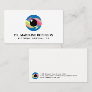 Tarjeta De Citas Logo de ojos estilizados coloridos Optometrista