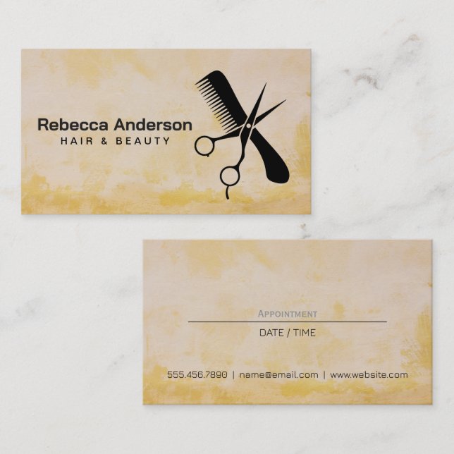 Tarjeta De Citas Logo de Scissors | Hair Stylist Appt (Anverso / Reverso)