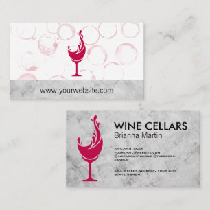 Tarjeta De Citas Logo de Wine Pour Splash Manchas de vidrio