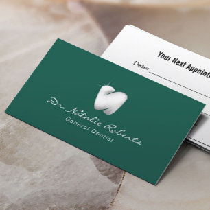 Tarjeta De Citas Logo Dental Moderno Dental Elegante Dentista Verde