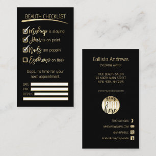 Tarjeta De Citas Logotipo comercial de Eyebrow Gold Black Beauty Ch