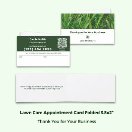 Tarjeta De Citas Logotipo de cuidado de césped combinado Gracias &