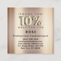 Logotipo de descuento del 10% Gracias Rosa Gold